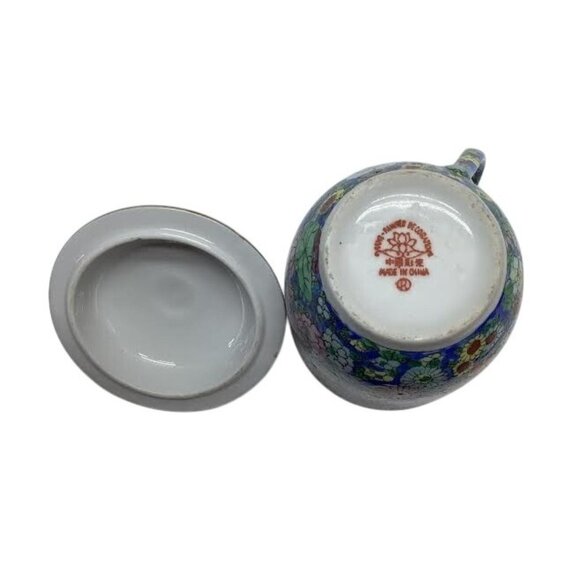 Vintage Chinese Floral Cloisonné Mug With Lid - Picture 6 of 7